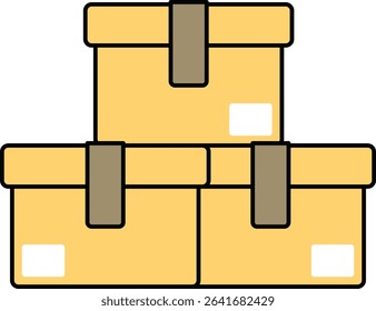 Stack of shipping cardboard boxes illustration