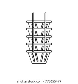 stack of shopping baskets icon over white background vector illustration