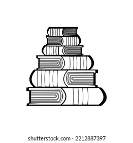 Stack of some black and white books order less design. graphic source stock original vector drawing. vector graphic design icons and symbols for logo design and stationery and print media and etc.