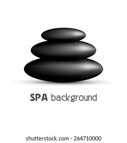 Stack of spa stones isolated on white background