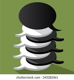 Stack of speech bubbles EPS 10 vector stock illustration