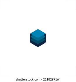 stack of square diamond in hexagonal emblem design