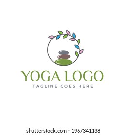stack stone logo of spa balancing symbol of harmony