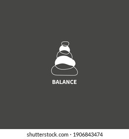 Stack Stones Logo. Wellbeing, Harmony And Balance Icon Isolated