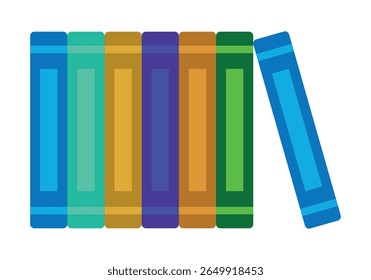 Stack of study books on white background