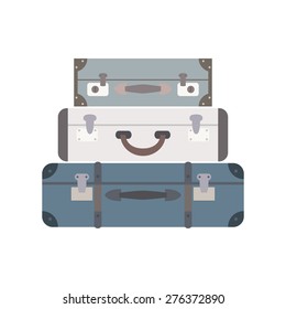 Stack of suitcases. Flat vector illustration