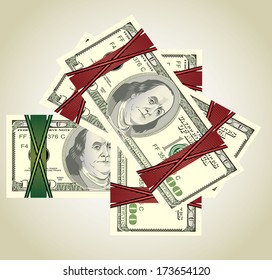 Stack Ten Thousand Dollar Bills Stock Vector (Royalty Free) 173654120 ...