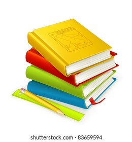 Stack of textbooks, vector