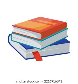 Stack of textbooks vector illustration. School supplies, cartoon drawing of books for classes isolated on white background. Back to school, education concept