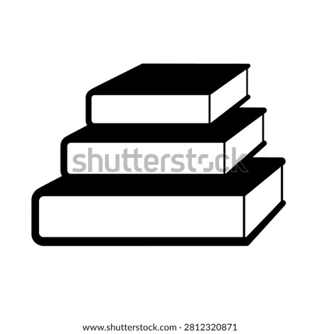 Stack of three books in a simple vector graphic design