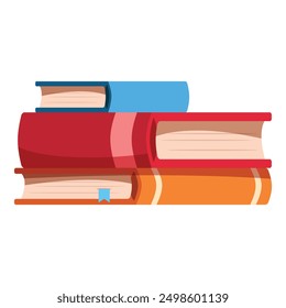 Ein Stapel von drei bunten Büchern bildet eine Treppe des Wissens, die das Streben nach Bildung und Selbstverbesserung symbolisiert