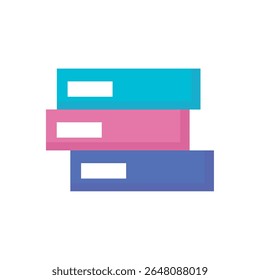 Stack of Three Colorful School