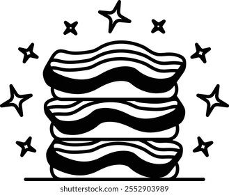A stack of three hot dogs with a star on top