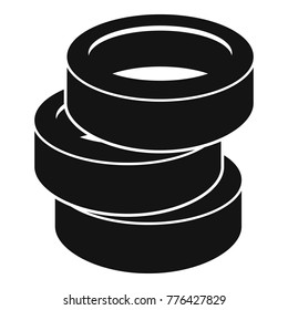 Stack of tire icon. Simple illustration of stack of tire vector icon for web