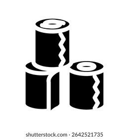 stack toilet paper glyph icon vector. stack toilet paper sign. isolated symbol illustration