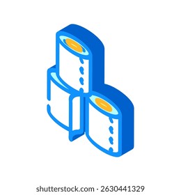 stack toilet paper isometric icon vector. stack toilet paper sign. isolated symbol illustration