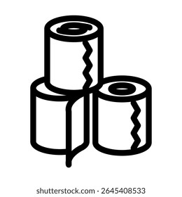 empilhar vetor de ícone de linha de papel higiênico. empilhar sinal de papel higiênico. isolado contorno símbolo ilustração preta