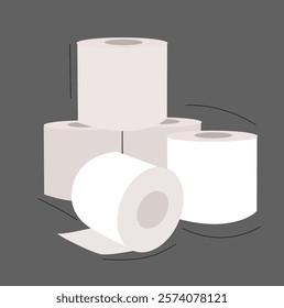 Stack of toilet.Deficit of toilet paper