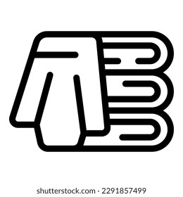 Stack towel icon outline vector. Fabric napkin. Pile beach