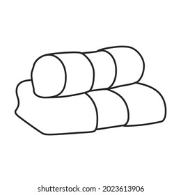 Handtuchhalter-Vektorsymbol.Umrisssymbol einzeln auf weißem Hintergrund - Stapelhandtuch.