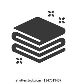 stack or towels, cleaning service related icon set, glyph design