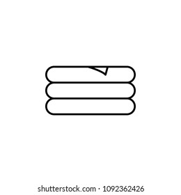 a stack of towels icon. Element of simple web icon with name for mobile concept and web apps. Thin line a stack of towels icon can be used for web and mobile on white background