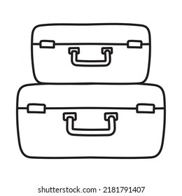 stack of travel luggage icon on white background