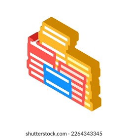 vector de icono isométrico del tesoro de pila. signo de oro del tesoro de pila. ilustración de símbolo aislado