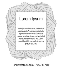 Stack of Twirled Blanks. Template for Visiting Cards, Labels, Fliers, Banners, Badges, Posters, Stickers and Advertising Actions.Abstract Background. Vector Illustration.