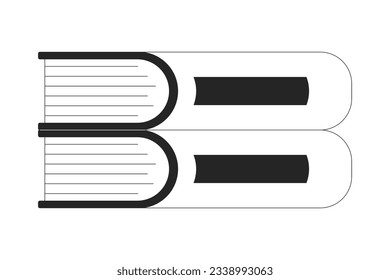 Stack of two books flat monochrome isolated vector object. Editable black and white line art drawing. Simple outline spot illustration for web graphic design