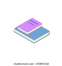 Stack of two books icon in isometric 3d style on a white background