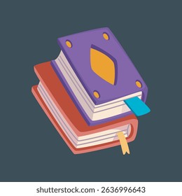 stack of two books in isolated background