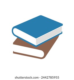 A stack of two hardcover books. Vector illustration