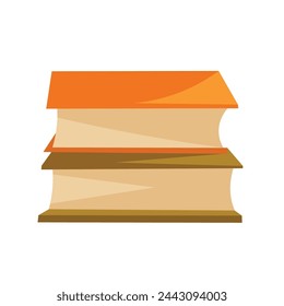 Stack of two thick books vector illustration, isolated on white background