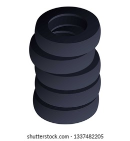 Stack of tyres icon. Isometric of stack of tyres vector icon for web design isolated on white background