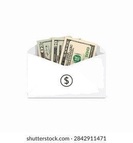 Stack of US currency fanned out to showcase multiple denominations and greenbacks