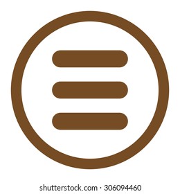 Stack vector icon. This rounded flat symbol is drawn with brown color on a white background.