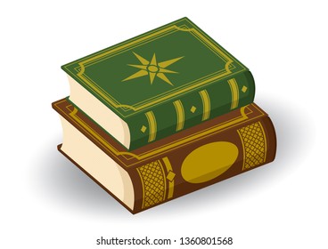 Stack of vintage books stock vector illustration