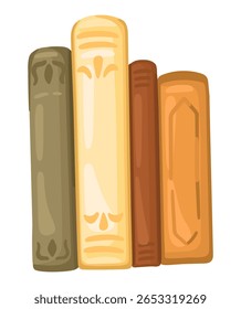 Stack of vintage books. Vector.
