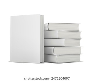 pila de libros blancos en blanco Ilustración vectorial