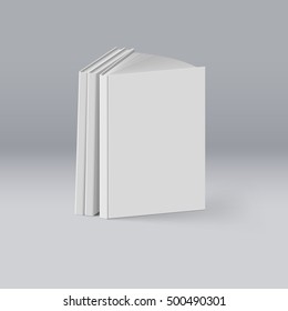 Stack of White Books on Deep Background. Mockup Template