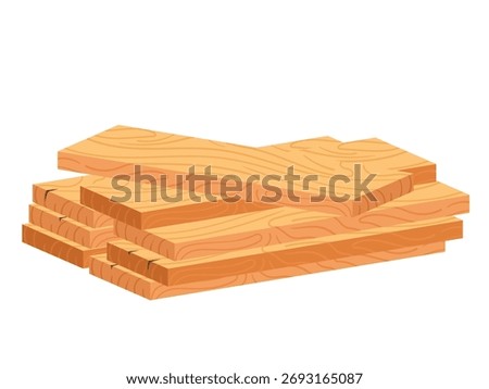 Stack of wooden boards, pile of wooden boards for building construction