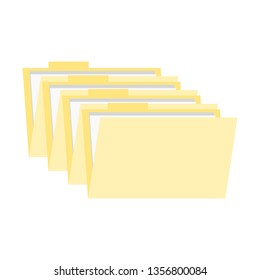 stack of yellow document folders icon isolated on white background. vector illustration