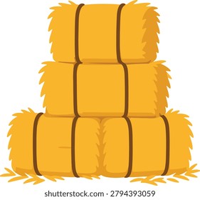 stack of yellow hay bales farm element