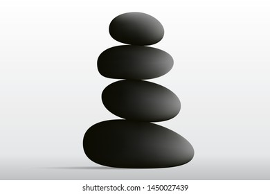 Stack of zen stones graphic vector