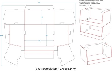 Stackable Cardboard PDQ Display Trays Vector