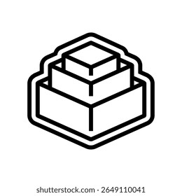 vetor de ícone de linha de design empilhável. sinal de design empilhável. símbolo de contorno isolado ilustração preta