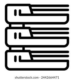 Stackable file holder icon outline vector. Desktop accessory. Office business supply