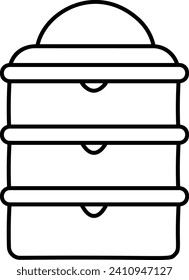 stackable food storage concept, Insulated Tiffin Box vector icon design, Camping and outdoor symbol, extreme sports equipment sign, Backpack and Adventure travel elements stock illustration