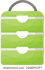 Concepto de contenedor de cena de almuerzo apilable, diseño de icono de color vectorial de caja de tiffin aislada, símbolo de camping y exterior, signo de equipo deportivo extremo, elementos de vida silvestre y expedición ilustración de material 